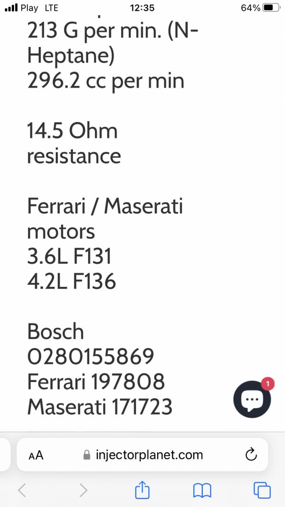 Wtryski wtryskiwacze Ferrari 3.6 360 modena, Maserati Quattroporte 4.2