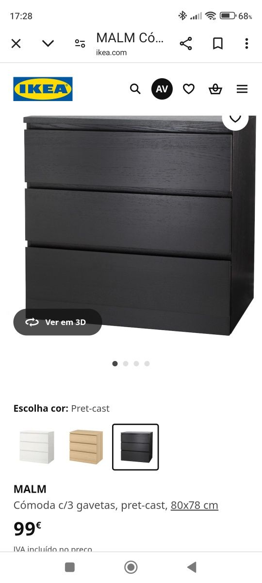 Malm preto/castanho