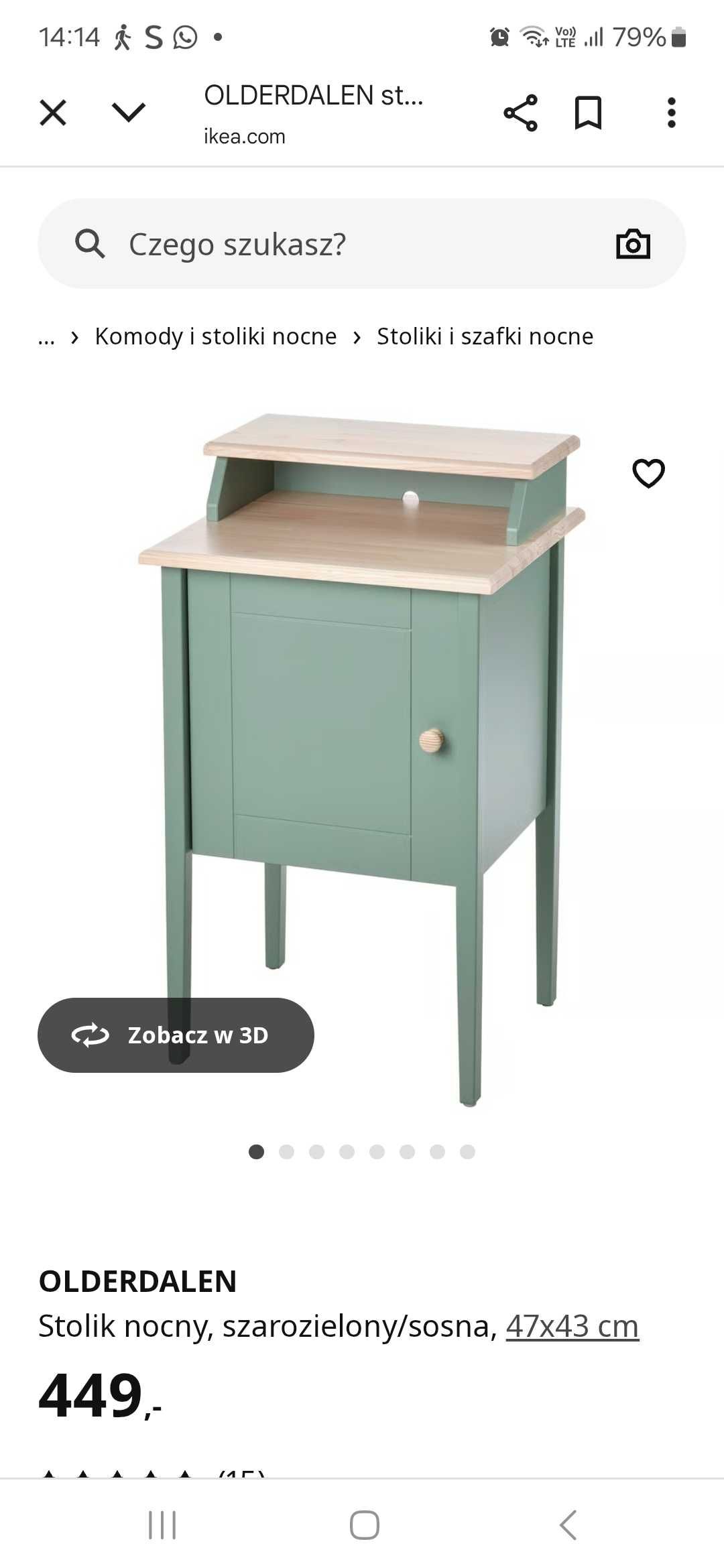 Szafka nocna ikea olderdalen 47x43