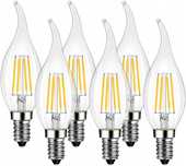 LVWIT Żarówki 6 szt. Świeczka LED E14 C35 4W 470 lm, 2700K #6175