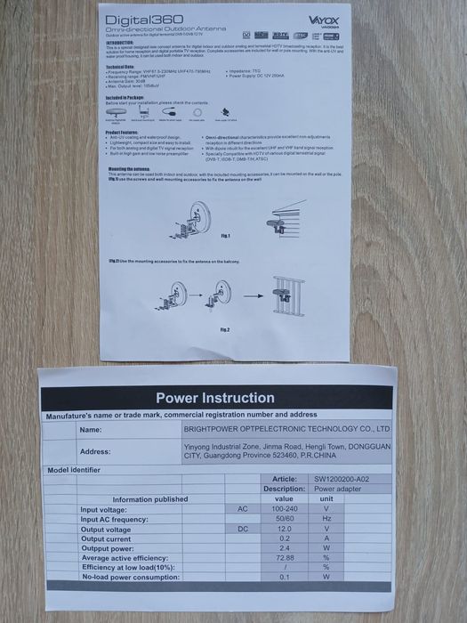 Antena  używana VAYOX DIGTAL 360