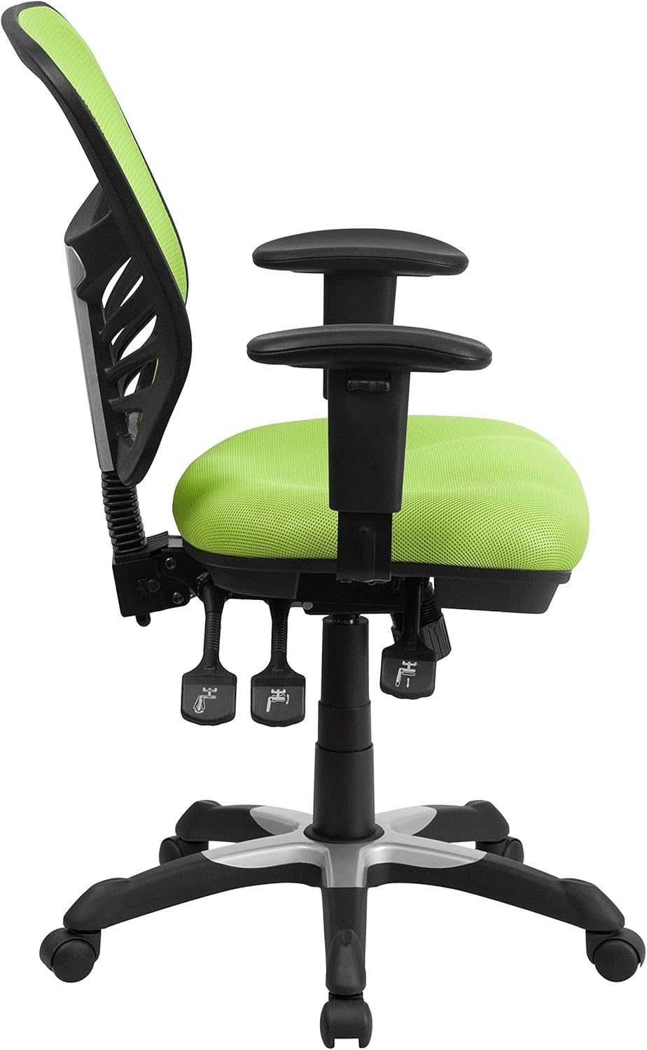 Fotel biurowy ergonomiczny metalowy zielony regulowany krzesło nowy