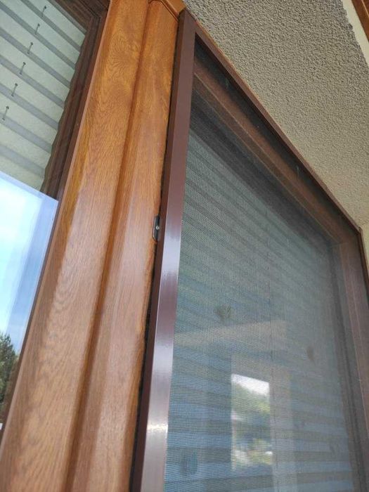Moskitiera drzwiowa aluminiowa 100x215 brąz do własnego złożenia