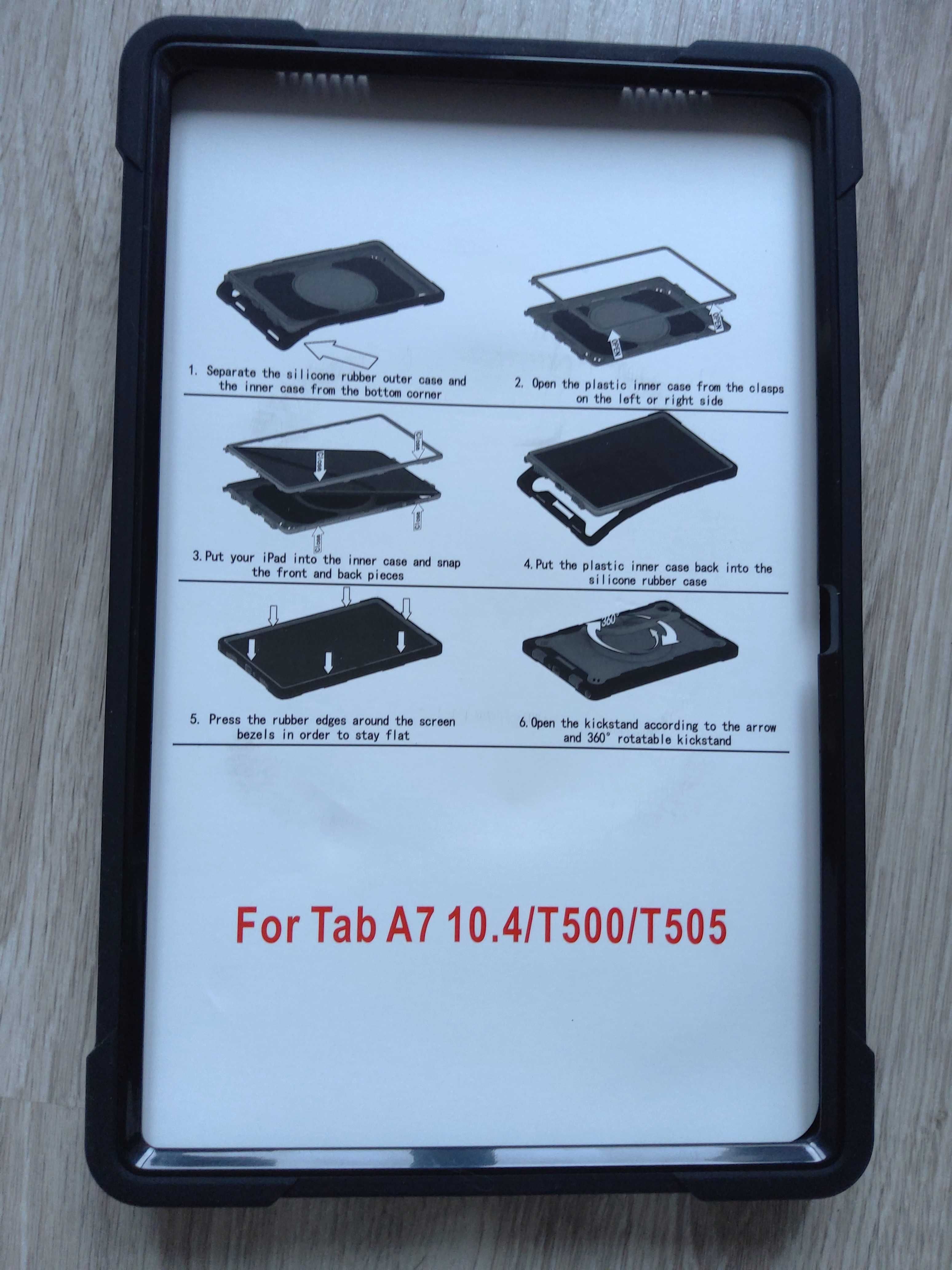 Czarne pancerne etui case obudowa Samsung Tab A7 10.4 T500/T505/T507
