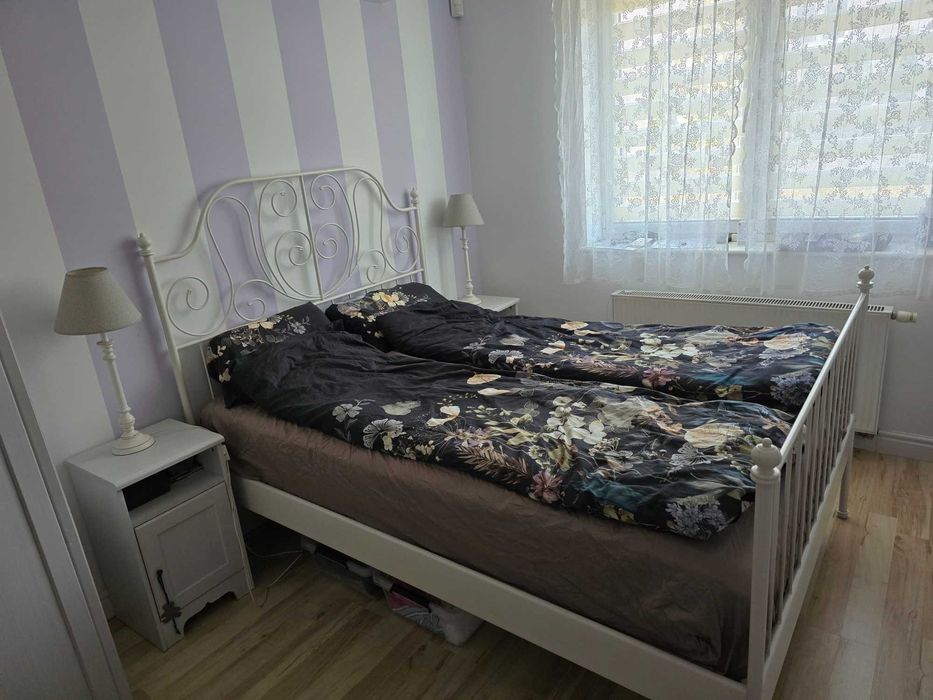 łóżko IKEA LEIRVIK 140x200 + materac VÅGSTRANDA 140x200 cm