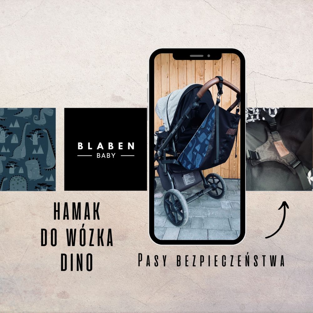 Hamak z pasem bezpieczeństwa blaben baby, dostawka  DINO