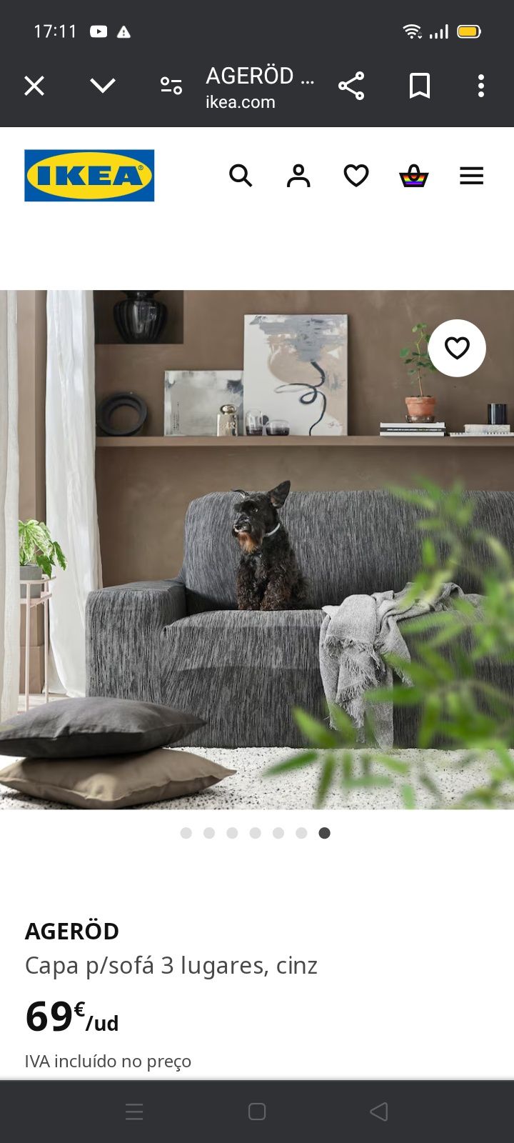 Capa p/sofá AGEROD, IKEA. NOVA