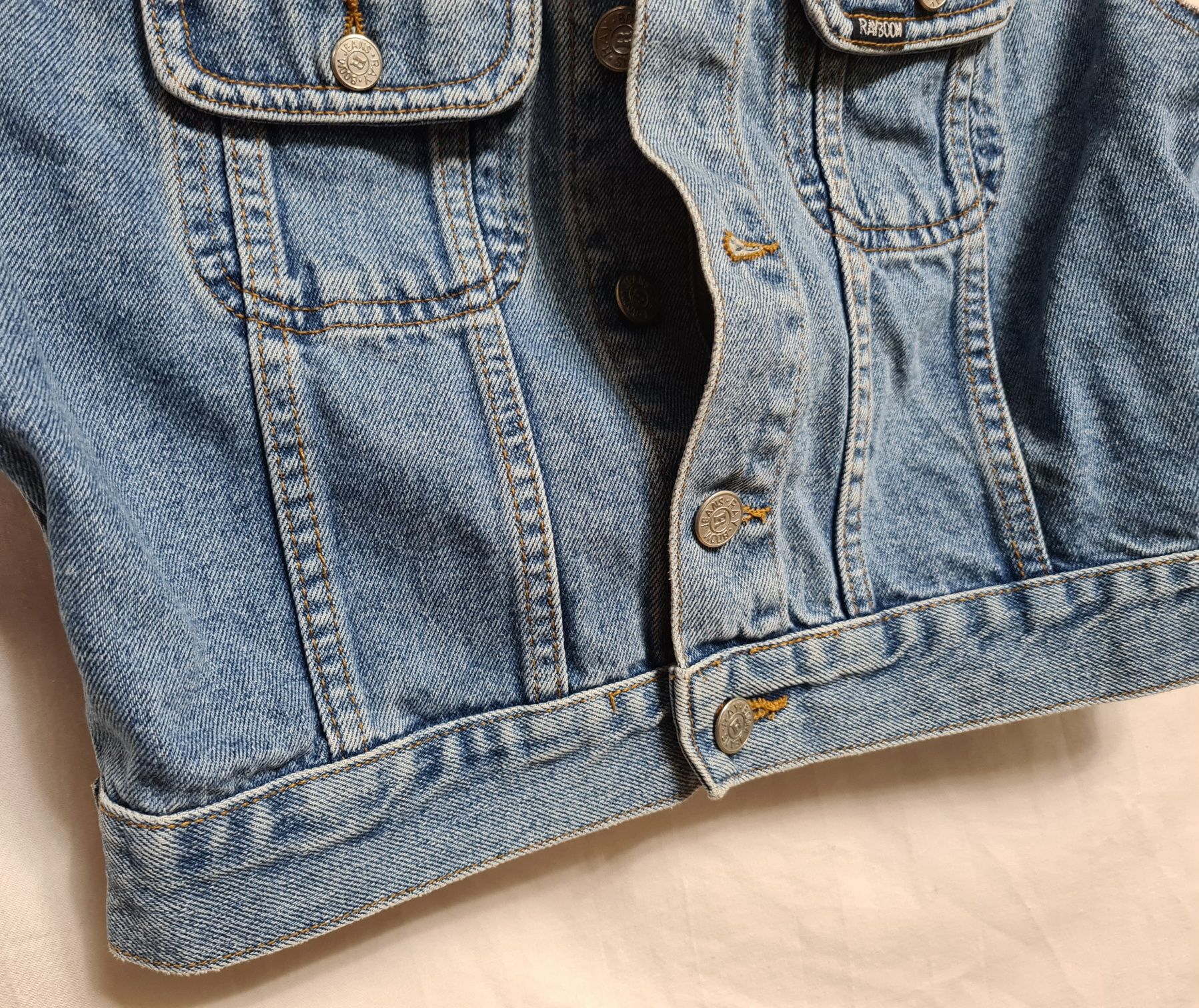 Kamizelka denim jeans ray boom vintage S bezrękawnik