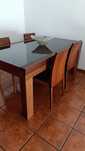 Mesa e 6 cadeiras de sala/jantar madeira de cerejeira