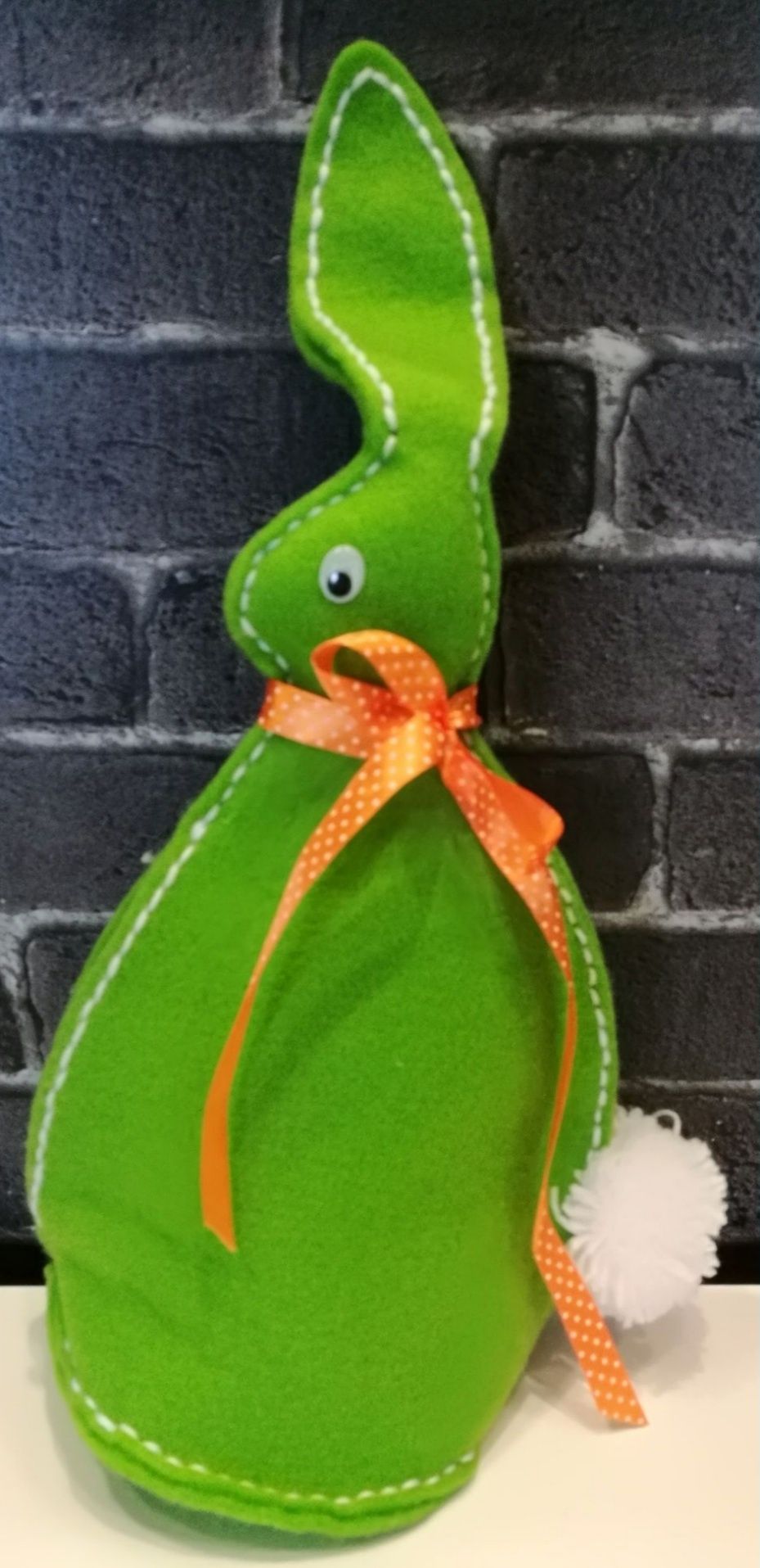 Zając Wielkanocny handmade ręcznie wykonany filc duży na słodycze