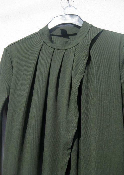 Стильная накидка в рубчик цвет хаки Shein L M