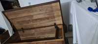 Caixa em madeira de castanho