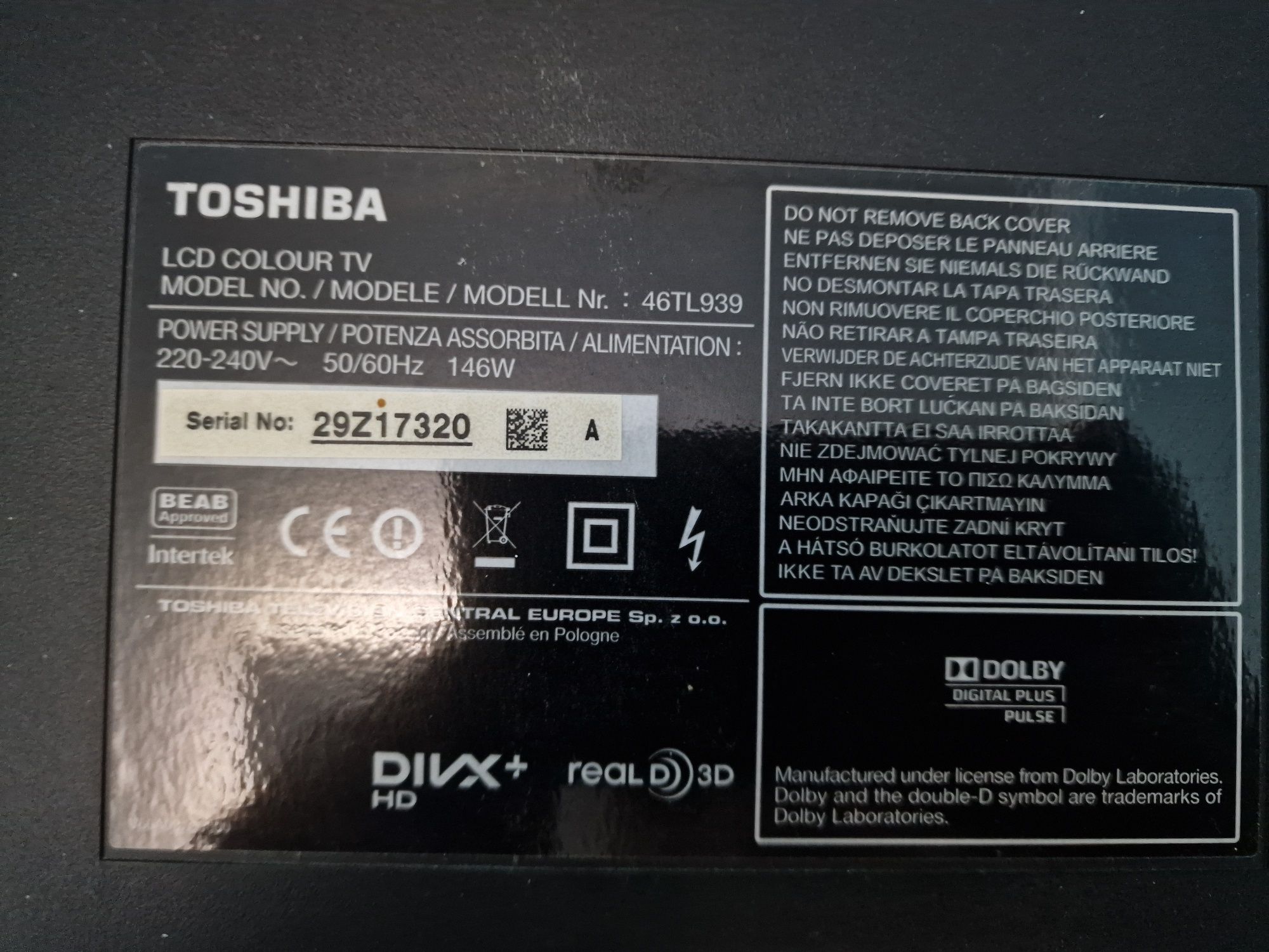 Telewizor Toshiba 46TL939