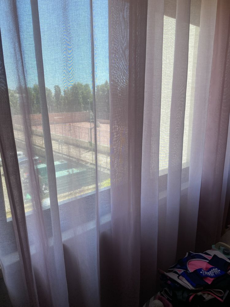 2 conjuntos de 2 cortinados cada um - rosa bebe