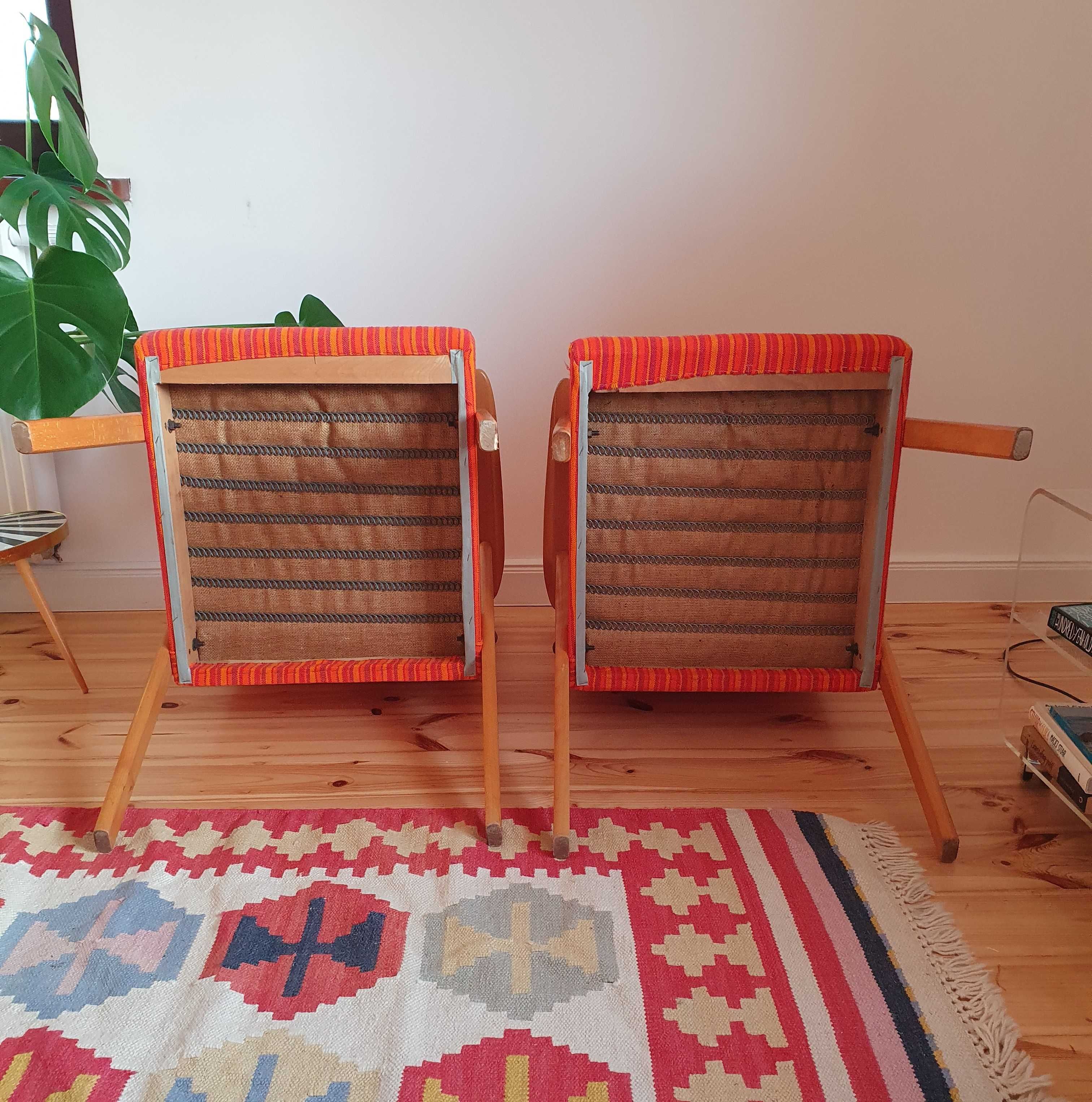 Fotel, pomarańczowy, Niemcy, lata 60, vintage / retro / PRL