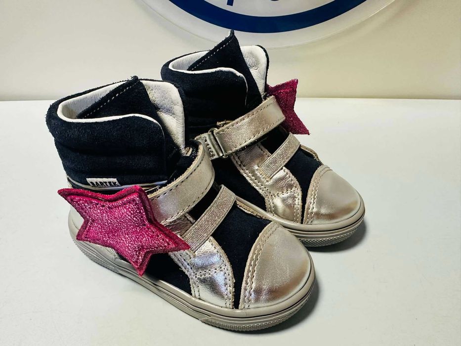 Bartek trzewiki skórzane  srebrne dla dziewczynki   22