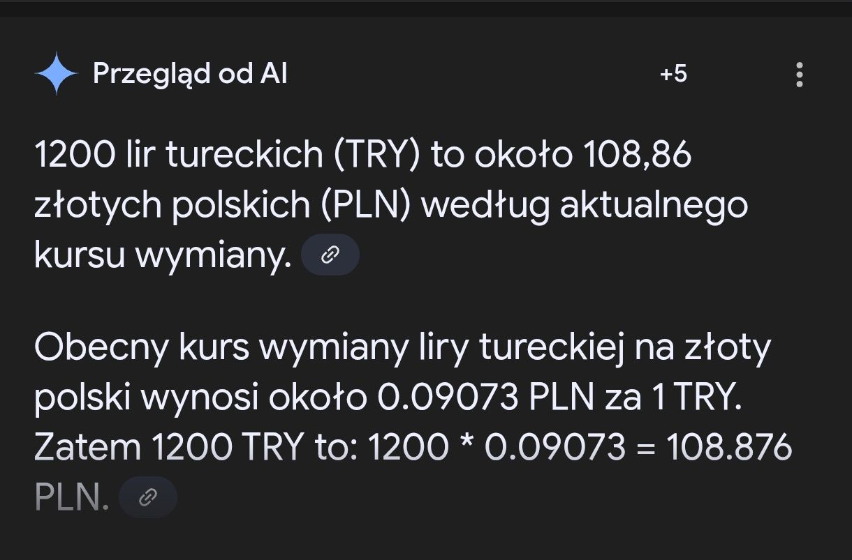 1200 TRY lir tureckich pieniądze