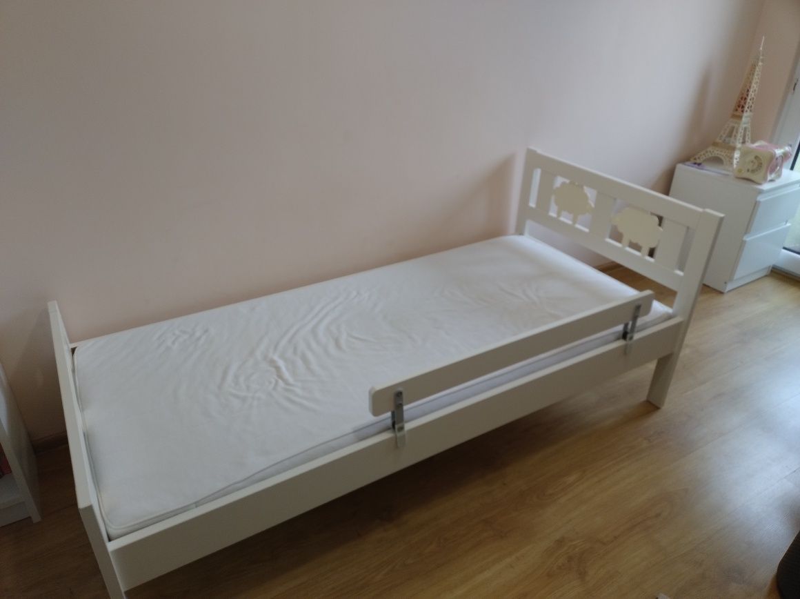 Łóżko dziecięce z barierką białe IKEA KRITTER 160 x 70 cm