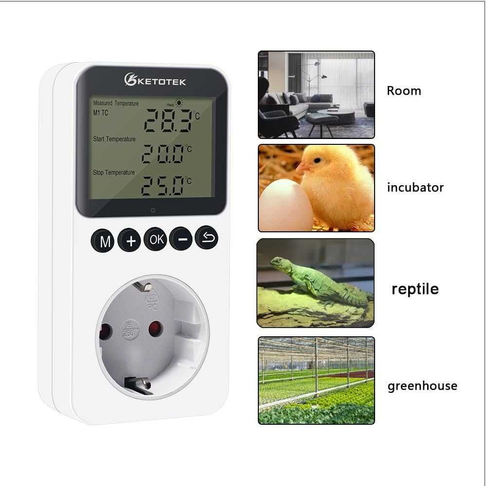 Nowy termostat / termoregulator /podgrzewacz/gniazdko /KETOTEK !A1211!
