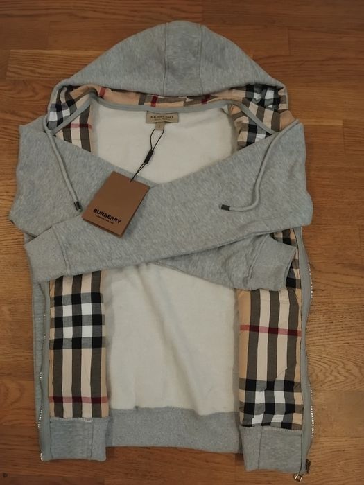 Szary zip up Burberry size S nowy z metką
