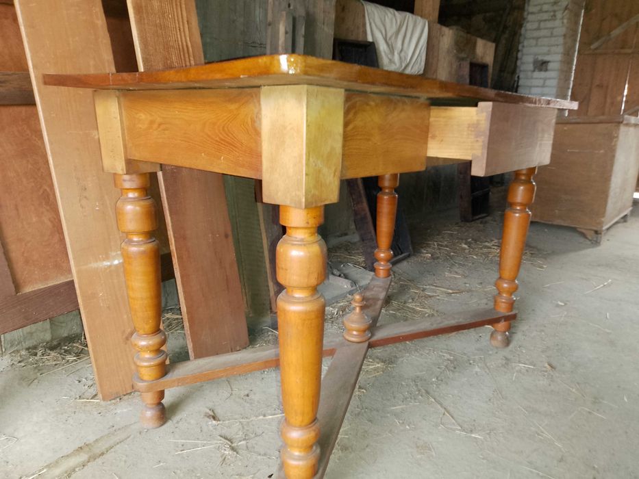 Powojenny - Stół - Zabytek - Stary - Dębowy / Dąb