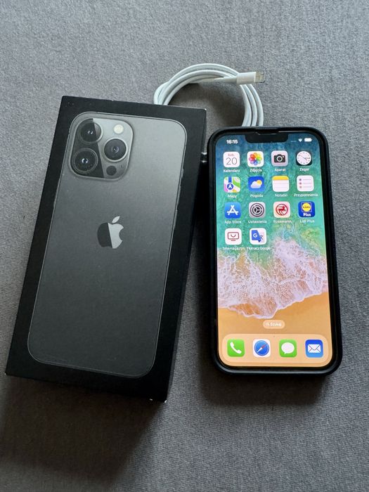 iPhone 13 pro 128gb, kabel ladujacy, etui