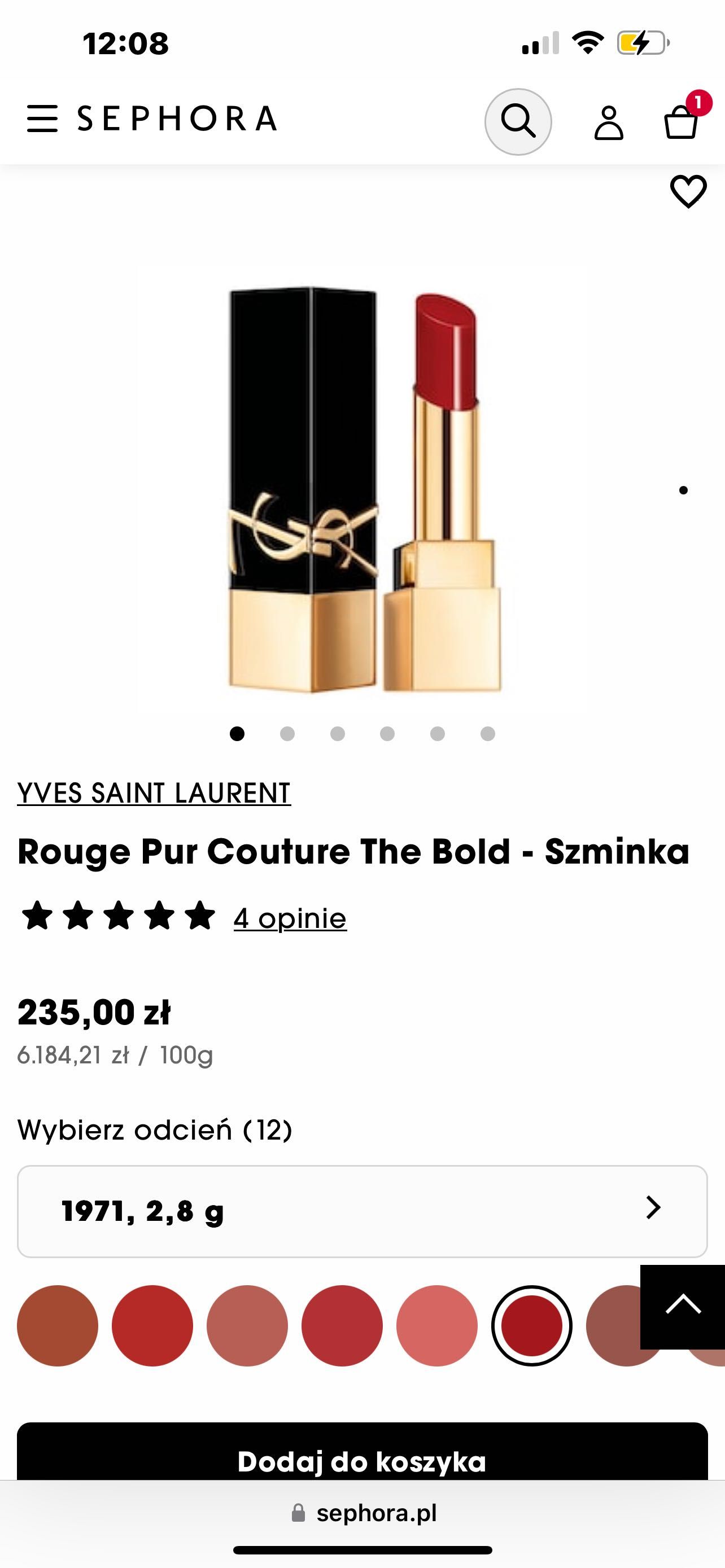 Pomadka YSL Rouge Pur Couture The Bold 1971
