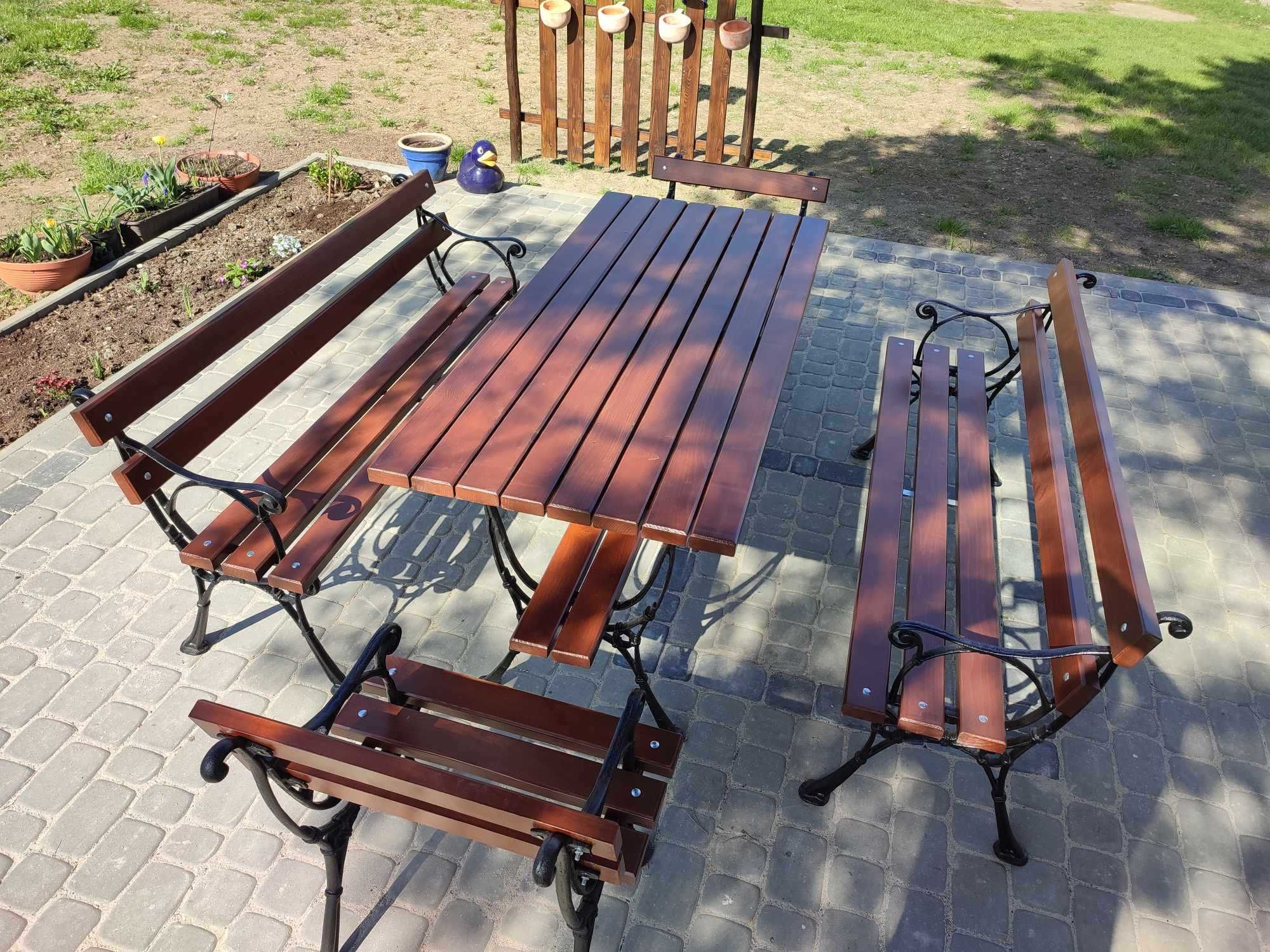 Meble ogrodowe komplet ławka miejska parkowa stół- stwórz swój zestaw