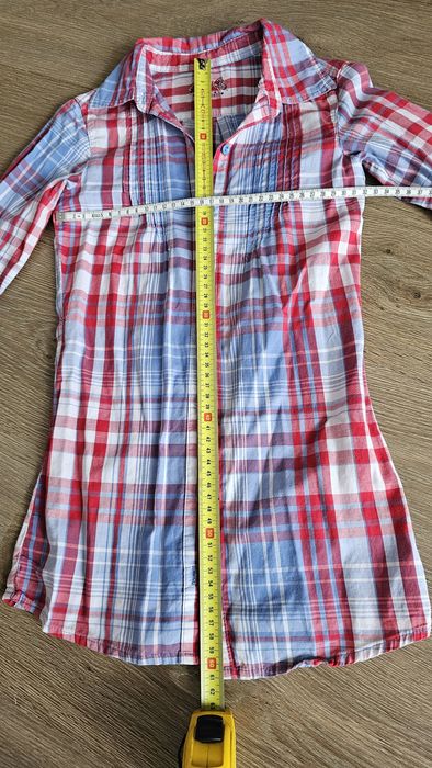 Koszula dziewczęcą w kratę rozm. 122/128