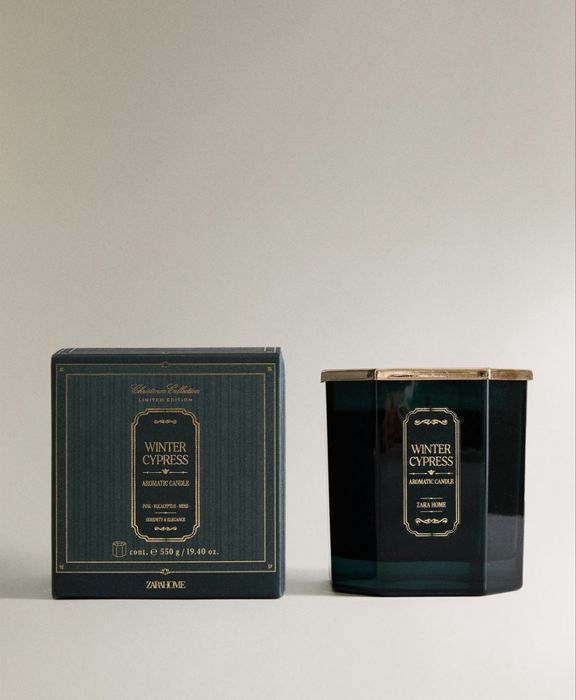 (550 G) Vela Aromática WINTER CYPRESS Zara Home NOVO
