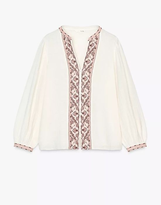 Рубашка Zara льон S 36 M 38 L 40 вишиванка