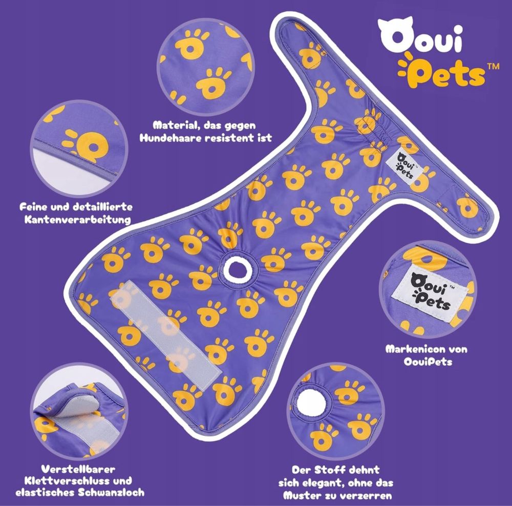 Oouipets‼️ Wielorazowa Pielucha dla Psa Kota Małpki • cena za 1. mam12