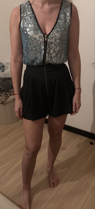 Kombinezon xs / s cekiny piękny Andrzejki ostatki Sylwester