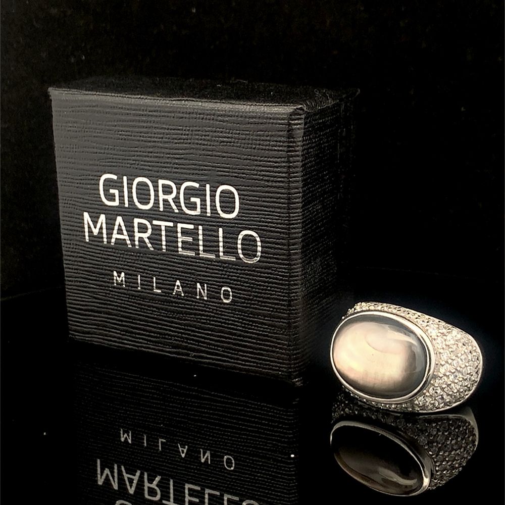 Srebrny pierścionek Giorgio Martello Milano z masą perłową