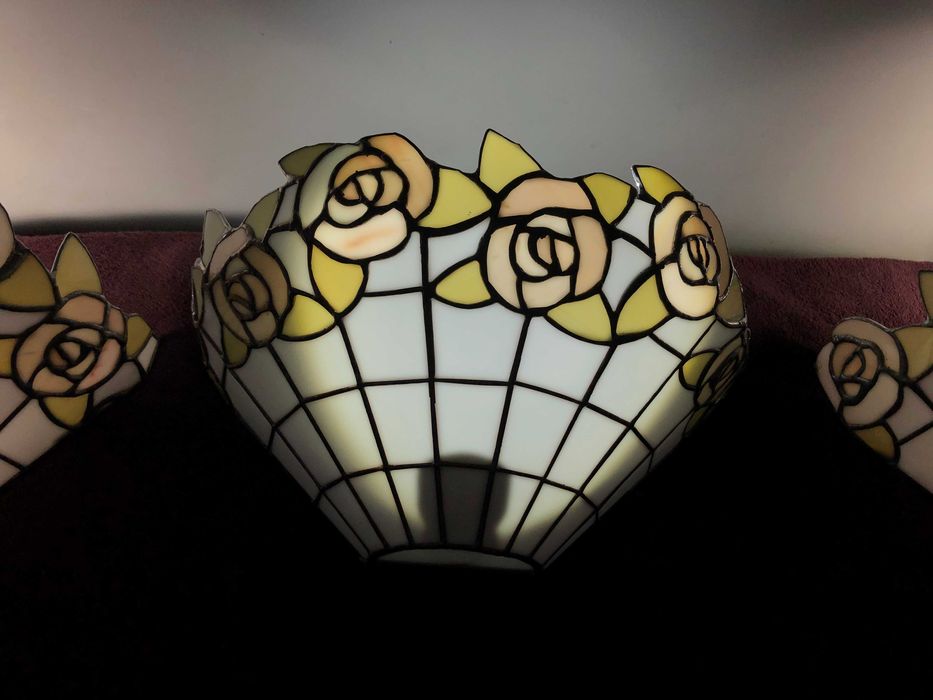 Lampa i trzy kinkiety Tiffany Andrzej Sroka