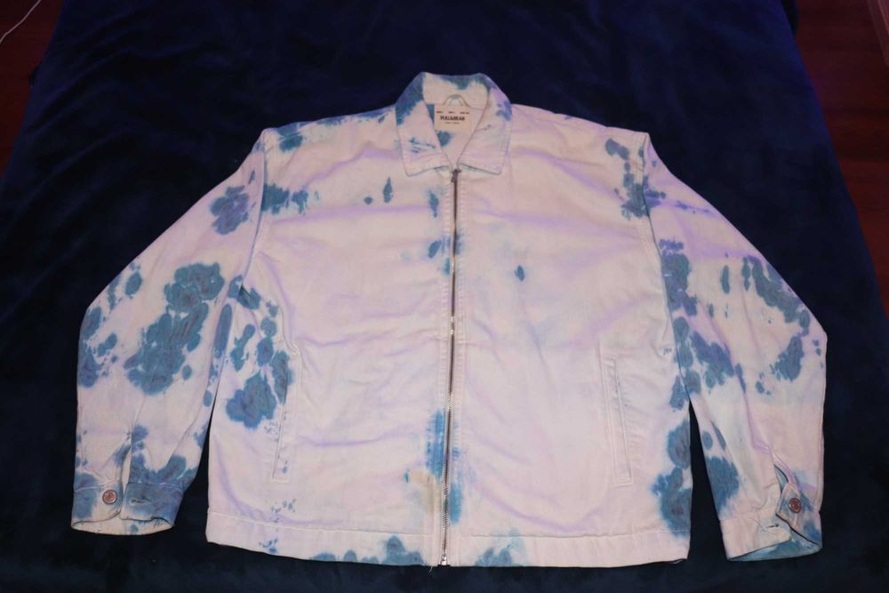 Casaco Tie Dye Branco e Azul Pull & Bear tamanho M Homem