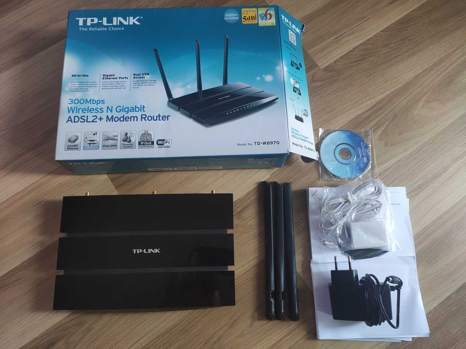 TP link TD Bezprzewodowy router/modem ADSL2+, standard N, 300Mb/s