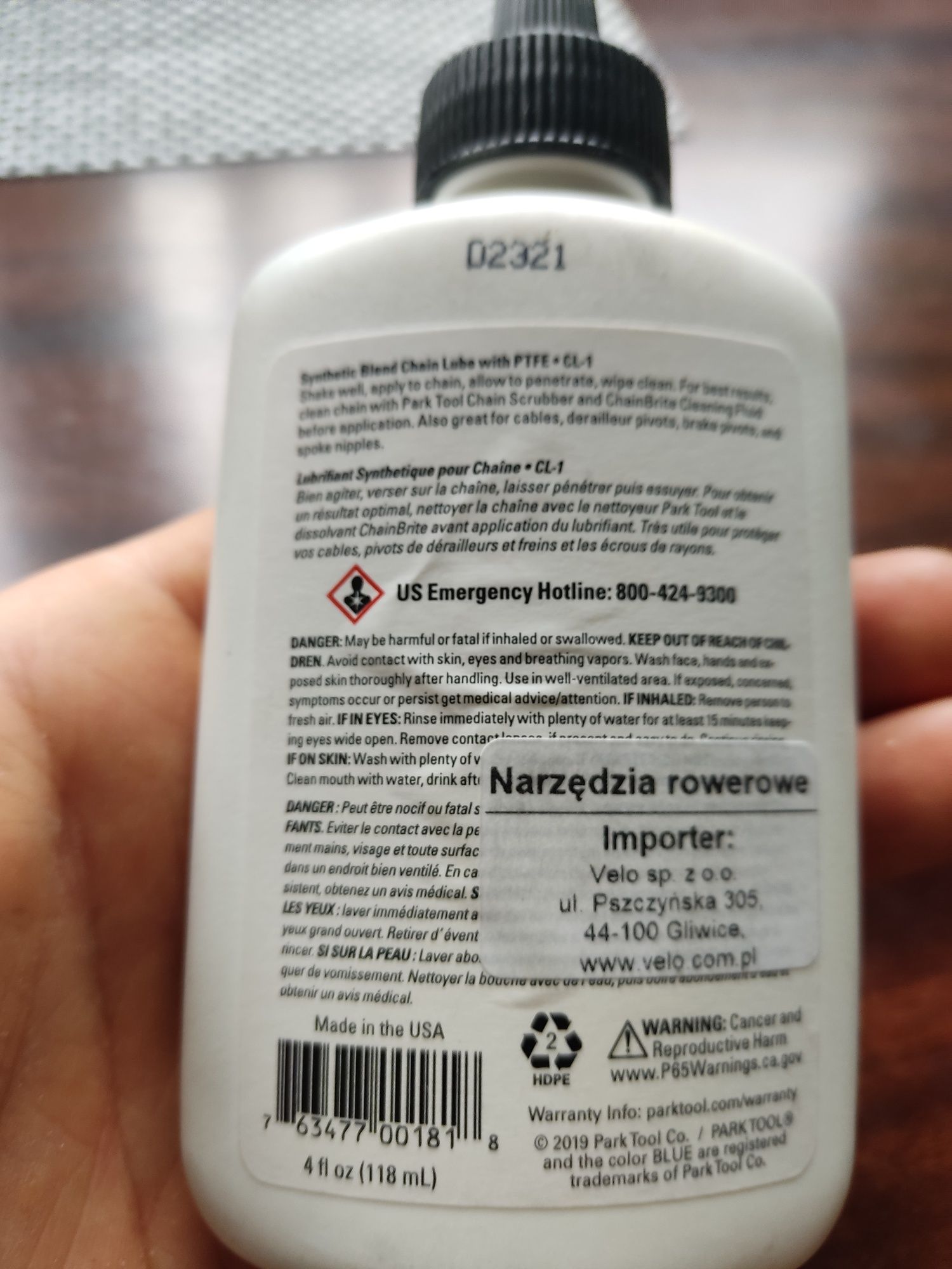 Syntetyczny olej do smarowania łańcucha rowerowego