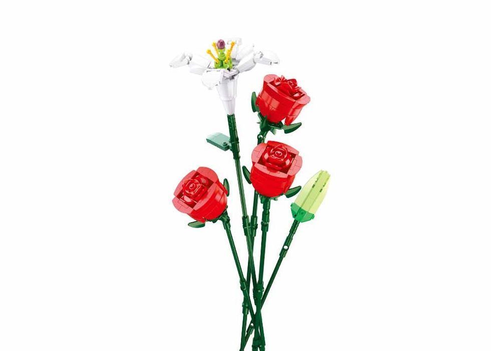 Klocki Sluban Kwiatki Róże Lilia Kwiaty Flowers 267 El.