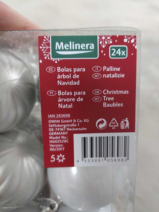 Enfeites Natal - 24 bolas prateadas