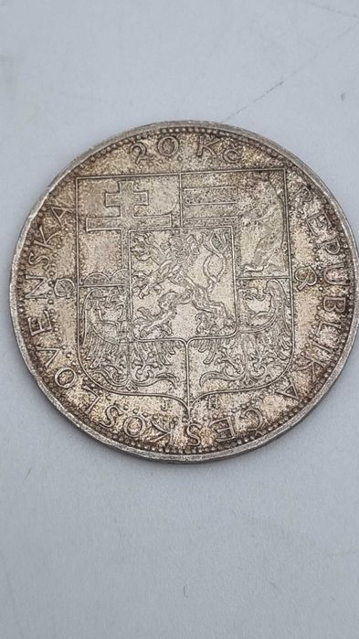 3x moneta srebrna 20 koron czechosłowackich przedwojenne