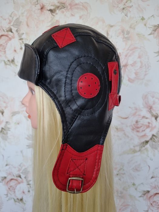 Czapka pilotka skórzana unisex