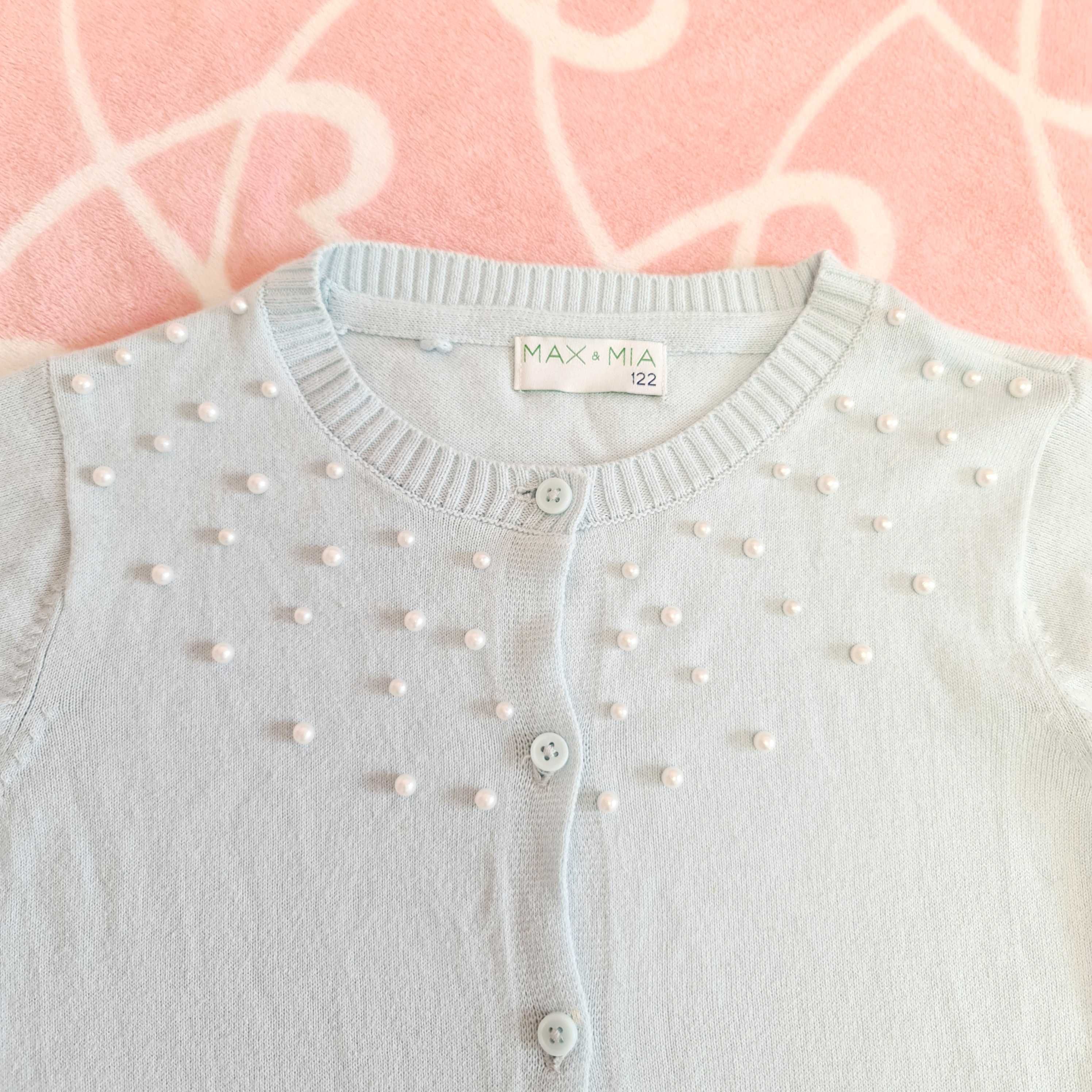 Sweterek sweter 122 rozpinany błękitny