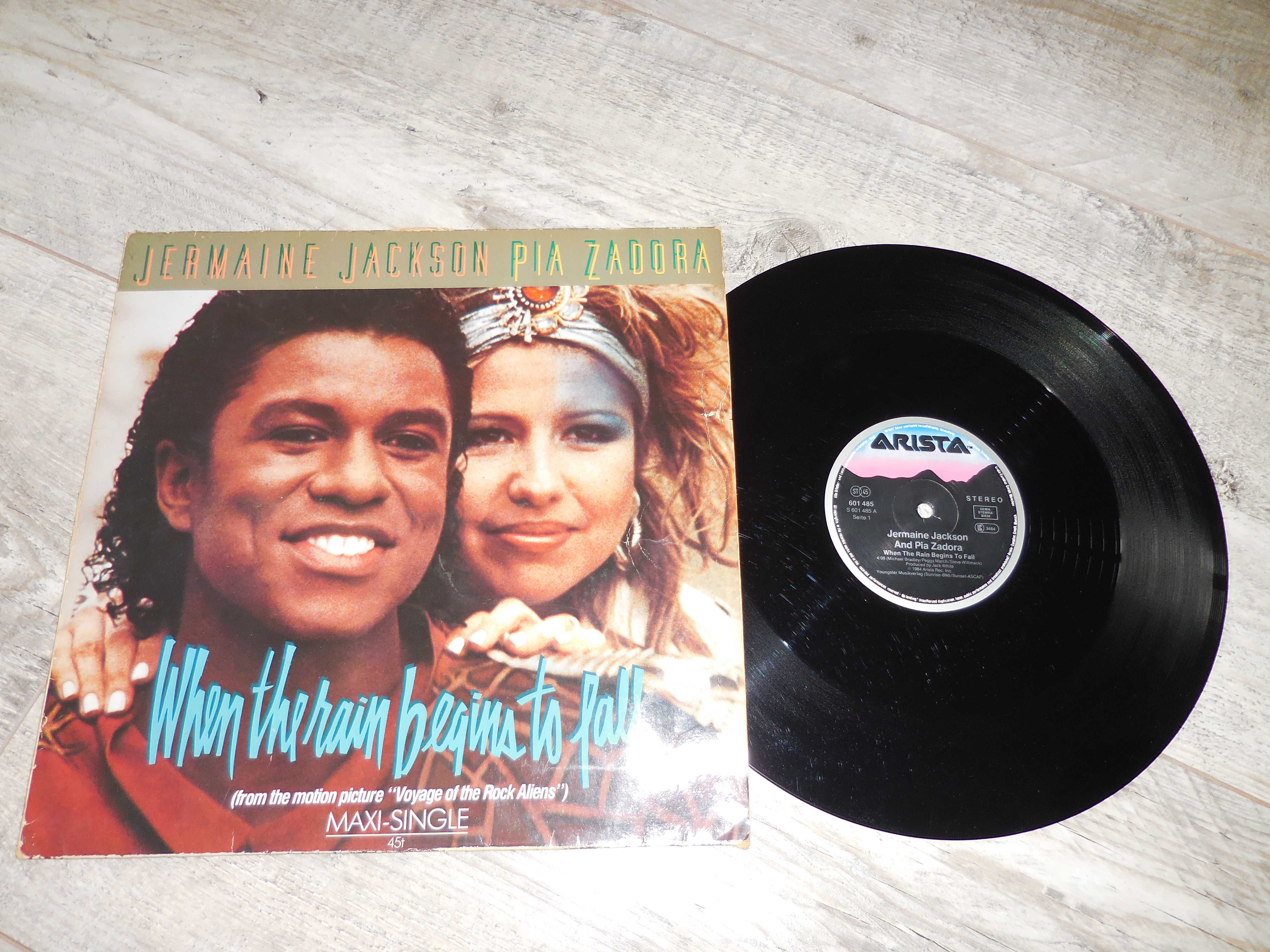 JERMAINE JACKSON & PIA ZADORA 'When the rain begins to fall'. - MAXI -