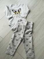 Komplet h&m dla dziewczynki rozmiar 74 body + leginsy