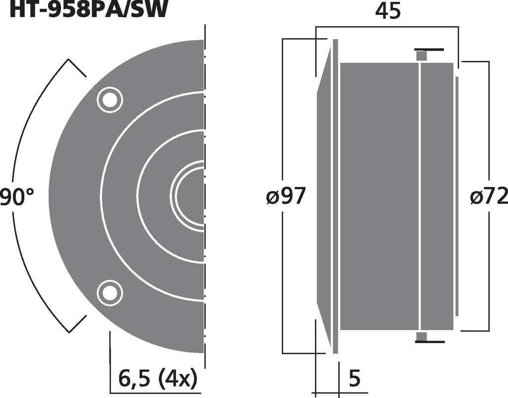 para głośników wysokotonowych Monacor HT-958PA/SW tubowych