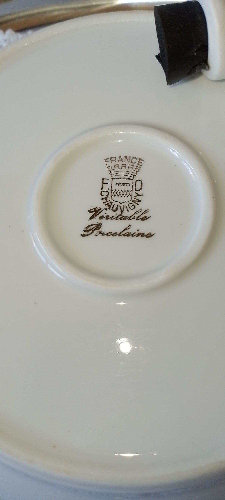 Prato rechaud em porcelana francesa F. D. Chauvigny