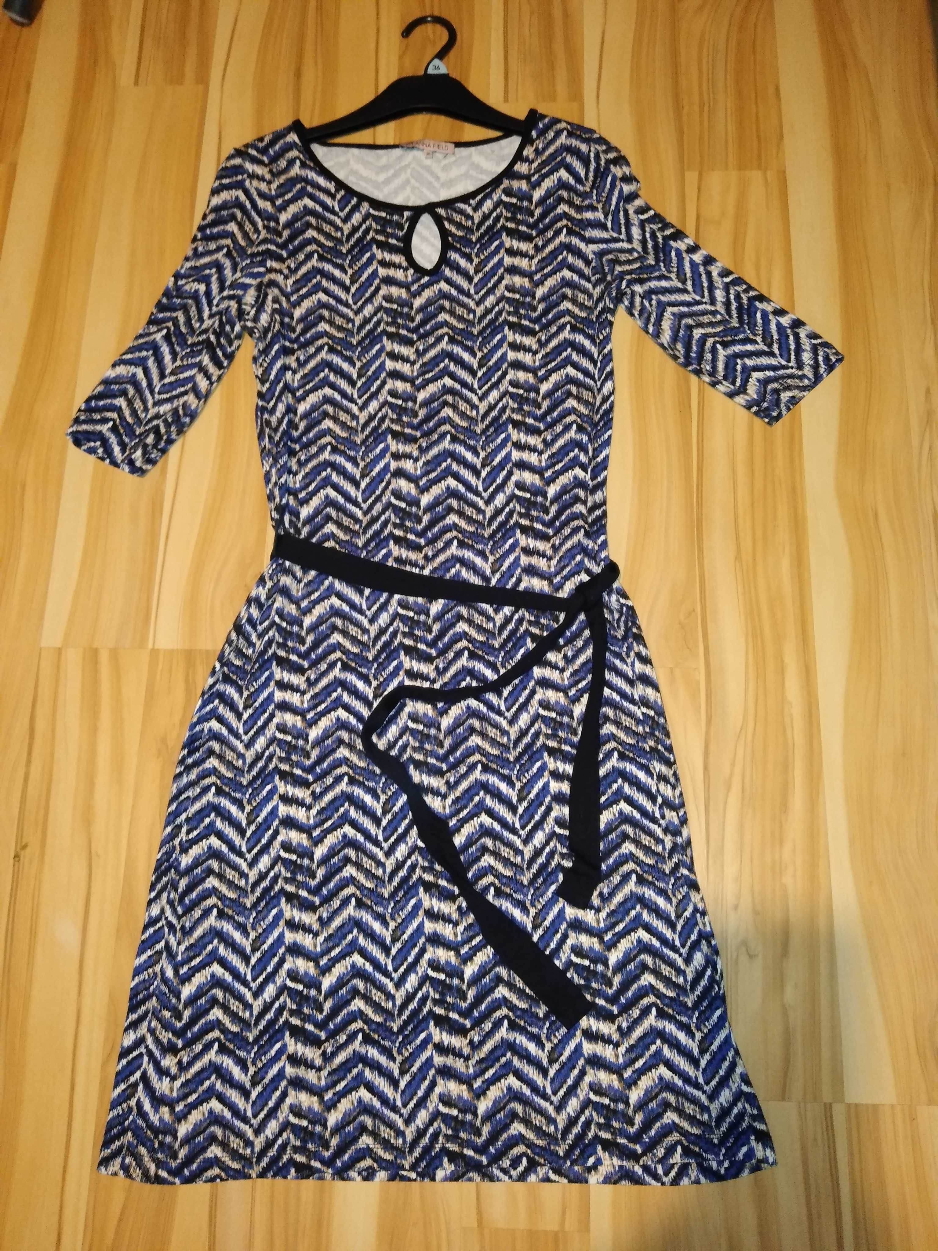 Sukienka ANNA FIELD 36 z Zalando w ekstra wzór dekolt JEDYNA
