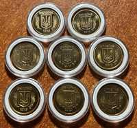Наборные монеты Украины 50 копеек с 2013  года по 2021 год.