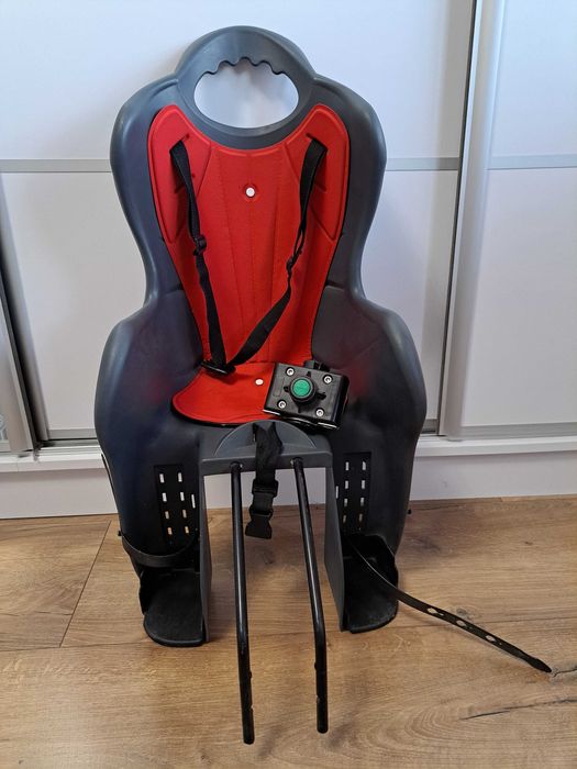 Fotelik rowerowy Elibas pod siodło mocowanie do ramy do 22kg (szary)